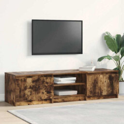 Berkfield Stylish Tv Cabinet Smoked Oak 140X40X35.5 Cm Engineered Wood - thumbnail 2