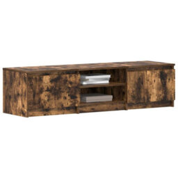Berkfield Stylish Tv Cabinet Smoked Oak 140X40X35.5 Cm Engineered Wood - thumbnail 4