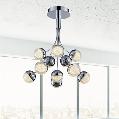 Wdw Anakin Eclipse 70Cm 11 Led Balls Flush Ceiling Light, Crushed Ice Effect - image 1