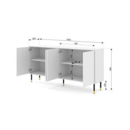 Arte Contemporary White Woody Sideboard 180Cm - Refined Storage, Light Appeal - thumbnail 3