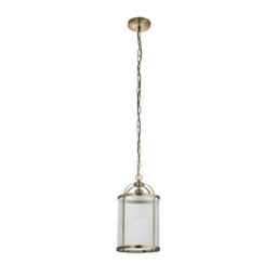 Luminosa Lighting Luminosa Lambeth Ribbed Glass Single Ceiling Pendant Antique Brass - thumbnail 6
