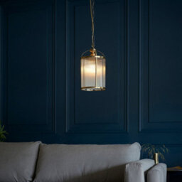 Luminosa Lighting Luminosa Lambeth Ribbed Glass Single Ceiling Pendant Antique Brass - thumbnail 3