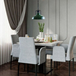 Led Modern Pendant Lamp With Green Metal Shade, 36Cm Diameter, E27 Base, Adjustable Chain - thumbnail 5