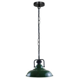 Led Modern Pendant Lamp With Green Metal Shade, 36Cm Diameter, E27 Base, Adjustable Chain - thumbnail 8