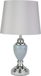Lighting Supermarket Malham Small Classic Ceramic Table Lamp Modern Grey Finish And Grey Silver Shade 45Cm - thumbnail 1