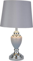 Lighting Supermarket Malham Small Classic Ceramic Table Lamp Modern Grey Finish And Grey Silver Shade 45Cm - thumbnail 2