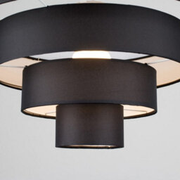 Valuelights Nevada Pair Of Modern 4 Tier Black Fabric Ceiling Light Shades (D)40Cm - thumbnail 5