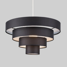 Valuelights Nevada Pair Of Modern 4 Tier Black Fabric Ceiling Light Shades (D)40Cm - thumbnail 2