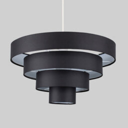 Valuelights Nevada Pair Of Modern 4 Tier Black Fabric Ceiling Light Shades (D)40Cm - thumbnail 4