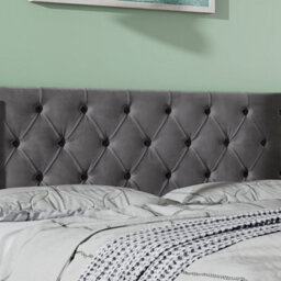 Matteo Functional Upholstered Bed With Hydraulic Lever, 150X200 Cm, Grey Velvet, Without Mattress - thumbnail 5