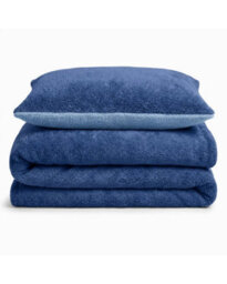 Velosso Light French Blue Teddy Reversible Duvet Cover And Pillowcase Set Single - thumbnail 3