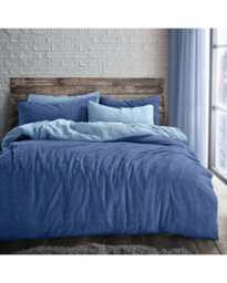 Velosso Light French Blue Teddy Reversible Duvet Cover And Pillowcase Set Single - thumbnail 2