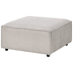 Wyld And Coco Element Taupe Corduroy Upholstered Ottoman With Black Legs, 86 X 86 X 45 Cm - thumbnail 5