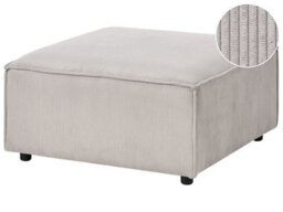 Wyld And Coco Element Taupe Corduroy Upholstered Ottoman With Black Legs, 86 X 86 X 45 Cm - thumbnail 3
