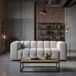 Two Seater Contemporary Sofa Baloo Dirty White