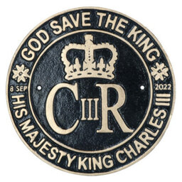 AB Tools Charles Aluminium Sign Plaque Door Wall House Gate King Royal Gb Britain - thumbnail 1