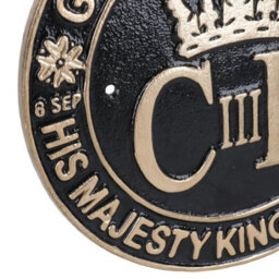 AB Tools Charles Aluminium Sign Plaque Door Wall House Gate King Royal Gb Britain - thumbnail 3