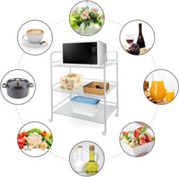 Multibao White Metal 3 Tier Side Kitchen Trolley Cart Shelf Rack For Beauty Salon Bbq Hotpot Workshop - thumbnail 6