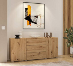 Arte Ava 26 Oak Artisan Sideboard Cabinet - W1400mm X H630mm X D350mm - Elegant Storage For Contemporary Spaces - thumbnail 4