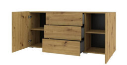 Arte Ava 26 Oak Artisan Sideboard Cabinet - W1400mm X H630mm X D350mm - Elegant Storage For Contemporary Spaces - thumbnail 2