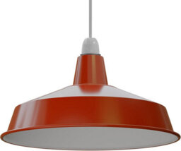 Industrial Lampshade Metal Orange 40Cm Easy Fit With Reducer Plate Modern Hanging Pendant Light Shade