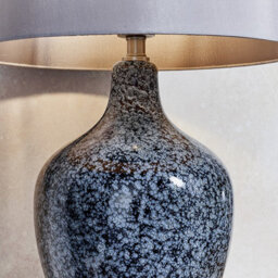 Luminosa Lighting Luminosa Ilsa 1 Light Table Light Grey Black Painted Glass & Matt Nickel Plate, E27 - thumbnail 4