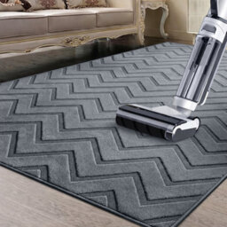 Moonlight Bedding Grey Chevron Rug 60X110Cm, Washable Non-Slip Soft High Low Pile Living Room Carpet - thumbnail 4