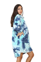 Ms9 Women's Oversized Hoodie Wearable Blanket Hoodie Top With Sherpa Lining Green And Blue - thumbnail 6