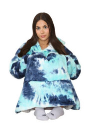 Ms9 Women's Oversized Hoodie Wearable Blanket Hoodie Top With Sherpa Lining Green And Blue - thumbnail 8