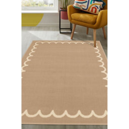 Melrose Colorama Frill Border Natural Indoor Medium Area Rug 120X170Cm - thumbnail 1