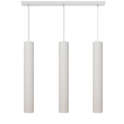 Luminosa Lighting Luminosa Tuba Straight Bar Pendant Ceiling Light White 60Cm