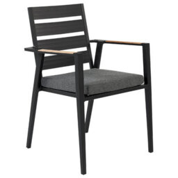 Beliani Set Of 6 Garden Chairs With Cushions Taviano Metal Black - thumbnail 5