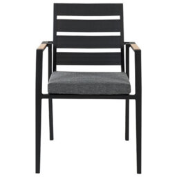 Beliani Set Of 6 Garden Chairs With Cushions Taviano Metal Black - thumbnail 7