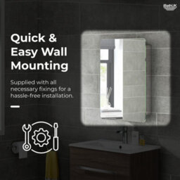 Ibathuk 660 X 460 Stainless Steel Bathroom Mirror Cabinet Modern Sliding Door Storage Unit - thumbnail 4