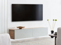 Beliani Wall Mounted Tv Stand Gladstone Light Green - thumbnail 2