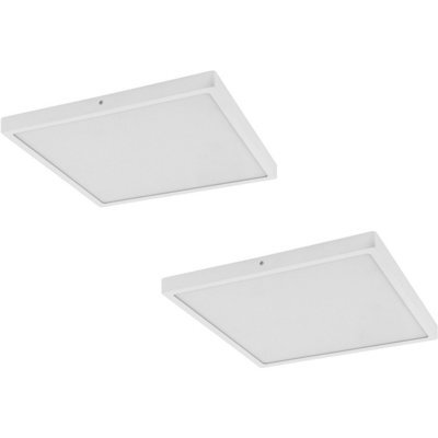 2 Pack Of Modern White 400mm Led Wall And Ceiling Lights - 25W 3000K Ambient Lighting - image 1