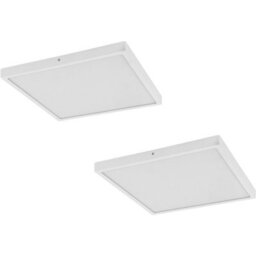 2 Pack Of Modern White 400mm Led Wall And Ceiling Lights - 25W 3000K Ambient Lighting - thumbnail 1