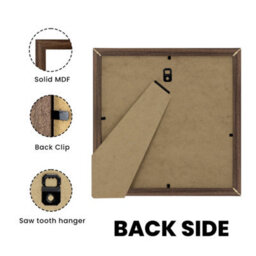 "AK Frames Sleek 9X9"" Walnut Thin Modern Picture Frame - Slim And Design For Posters, Prints And Photos - Elegant Wall Frame Decor" - thumbnail 2