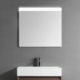 Homestylestore Dark Walnut Wall Mounted Waterproof Led Bathroom Mirror 750 X 680mm