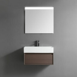 Homestylestore Dark Walnut Wall Mounted Waterproof Led Bathroom Mirror 750 X 680mm - thumbnail 2