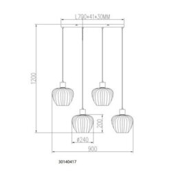 Luminosa Lighting Luminosa Toy Bar Pendant Ceiling Light Matt Black Multicolour Glass Shade 4X E27 - thumbnail 7