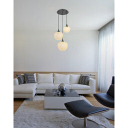 Luminosa Lighting Luminosa Maxy Cluster Pendant Ceiling Light Gunmetal Clear Glass Shade 3X E27 - thumbnail 5