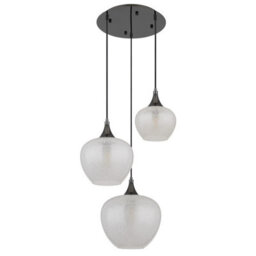 Luminosa Lighting Luminosa Maxy Cluster Pendant Ceiling Light Gunmetal Clear Glass Shade 3X E27 - thumbnail 2