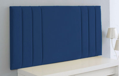 "Slumbre Rio Plush Velvet 2Ft6 Small Single 20"" Headboard - Blue"