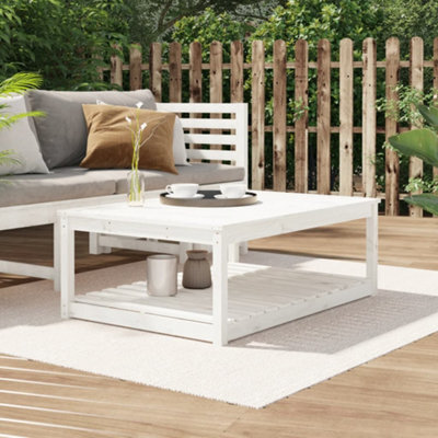 Berkfield Garden Table White 121X82.5X45 Cm Solid Wood Pine - image 1