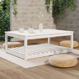 Berkfield Garden Table White 121X82.5X45 Cm Solid Wood Pine - thumbnail 3
