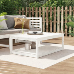 Berkfield Garden Table White 121X82.5X45 Cm Solid Wood Pine