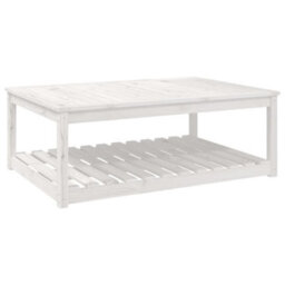 Berkfield Garden Table White 121X82.5X45 Cm Solid Wood Pine - thumbnail 2