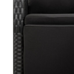Berkfield 3 Piece Garden Dining Set Black Poly Rattan&solid Wood Acacia - thumbnail 7