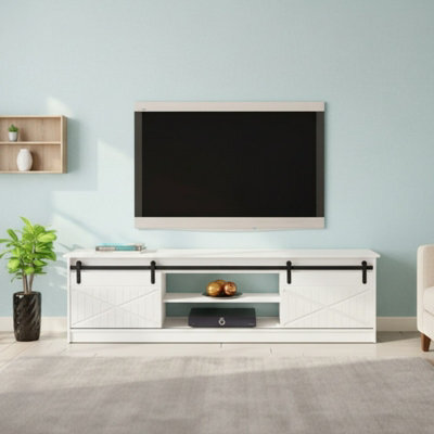 Granero White Tv Cabinet Modern White Gloss Living Room Entertainment Unit - image 1